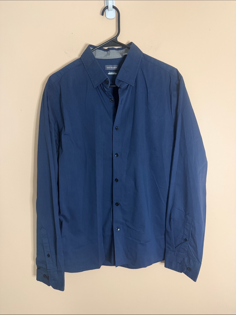 Van Heusen Navy Blue Long-Sleeve Button Shirt